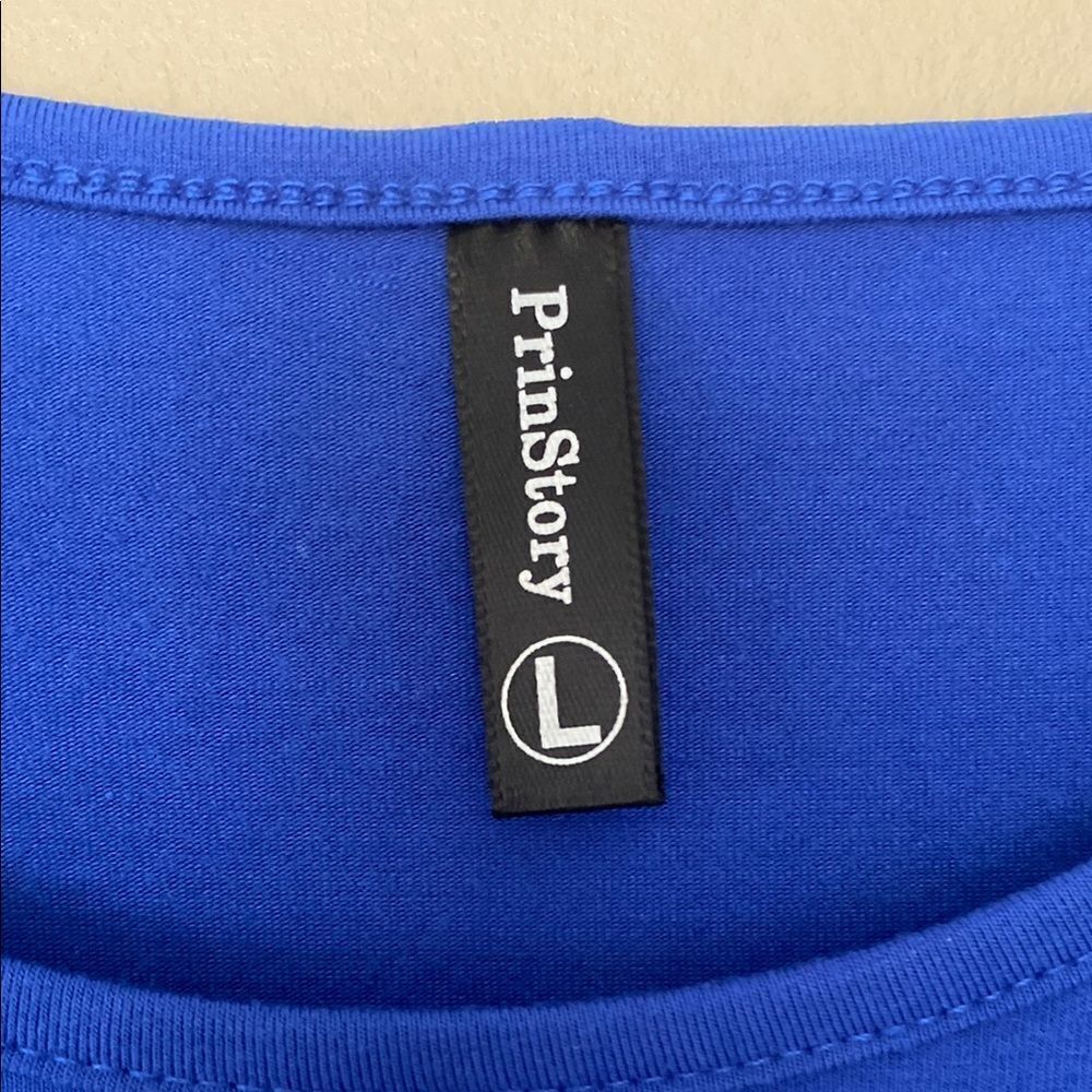 PrinStory Blue Ruffle Sleeve Top - Picture 3 of 6